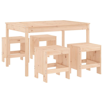 Ensemble à manger de jardin 5pcs bois massif de pin