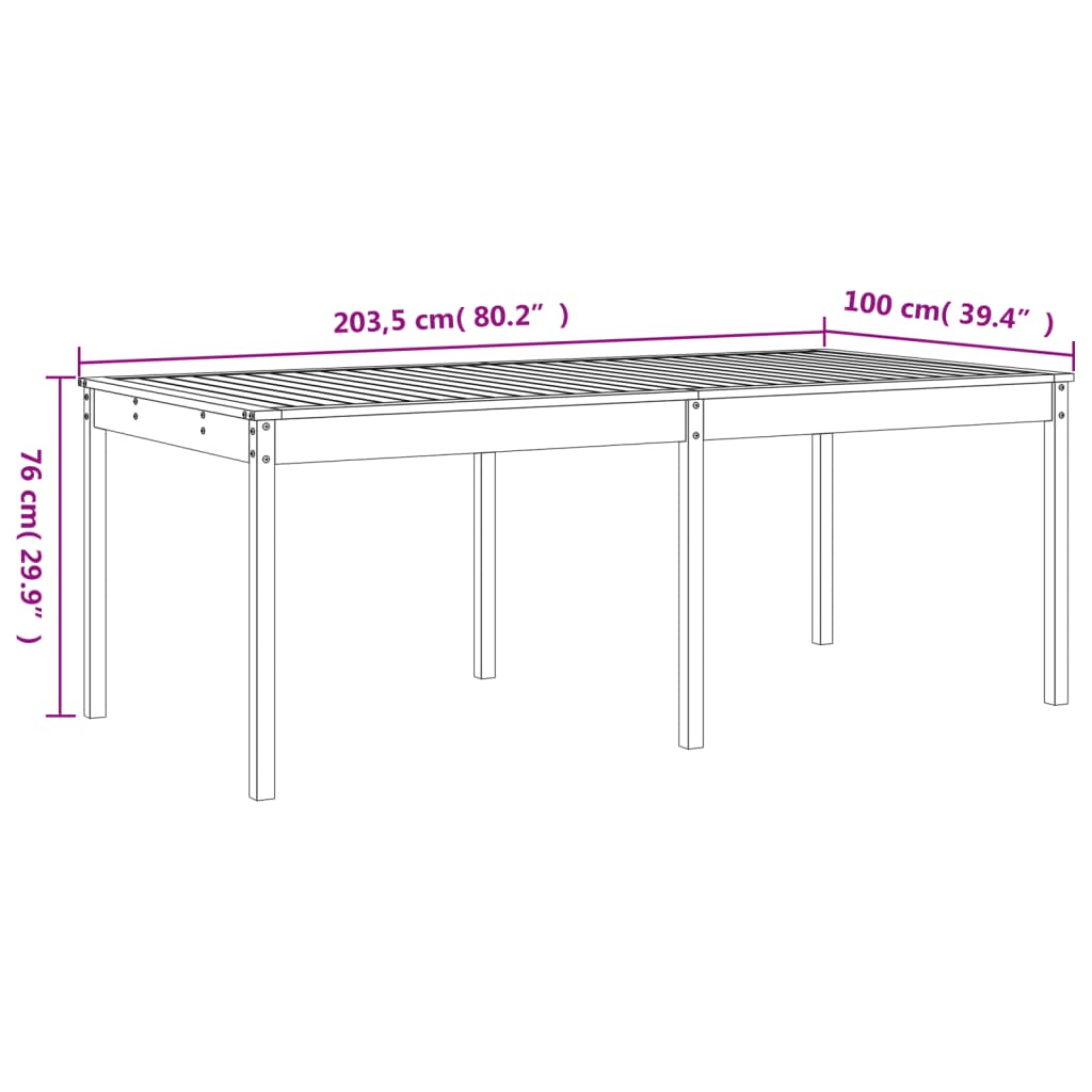 Ensemble à manger de jardin 17 pcs bois massif de Douglas