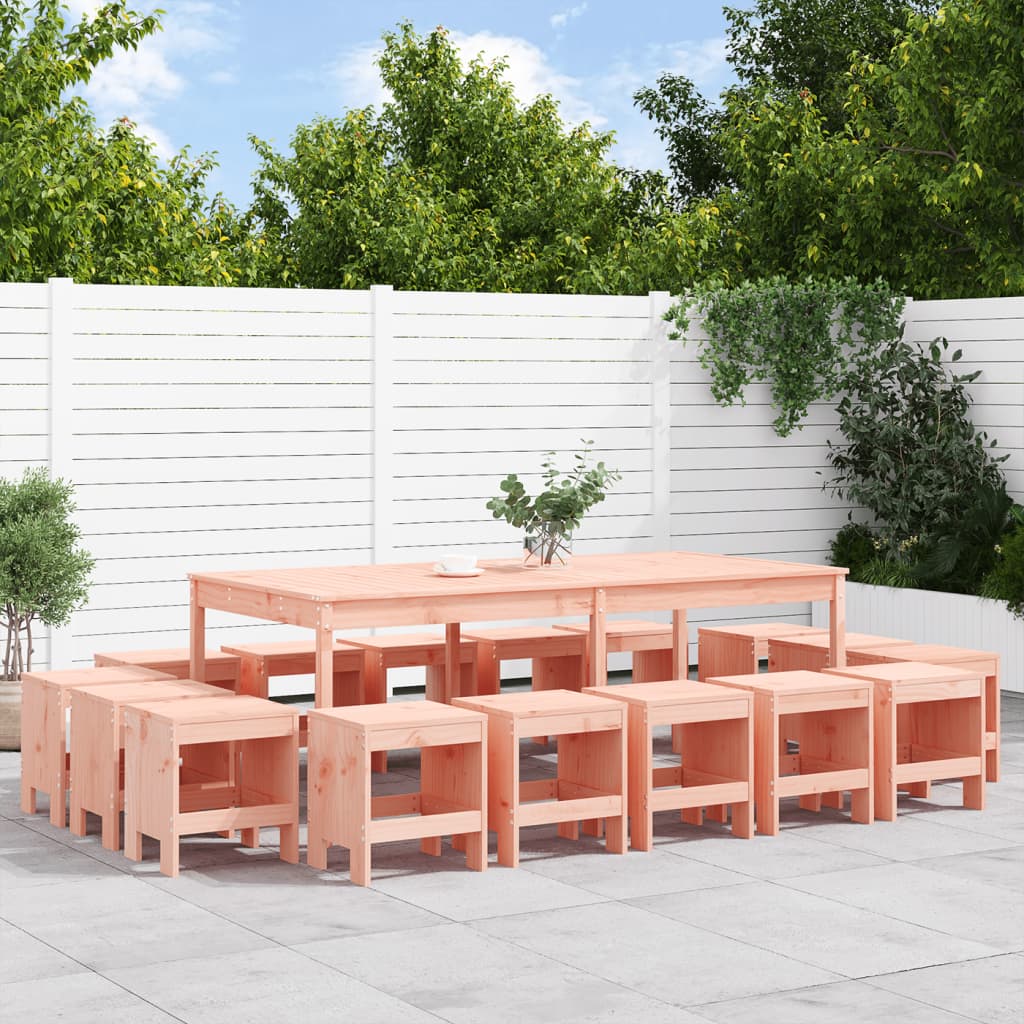 Ensemble à manger de jardin 17 pcs bois massif de Douglas