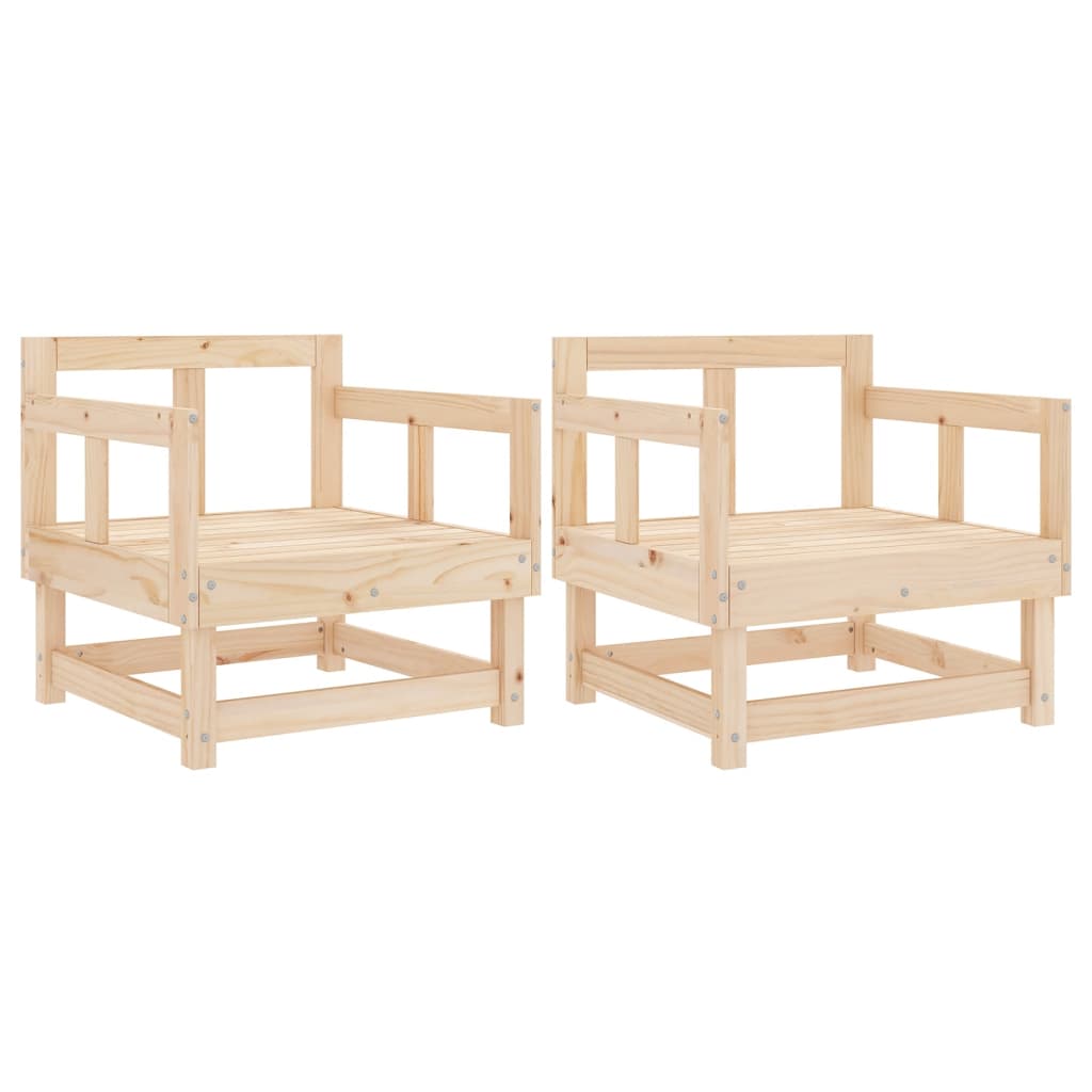 Chaises de jardin lot de 2 bois massif de pin