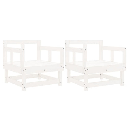 Chaises de jardin lot de 2 blanc bois massif de pin