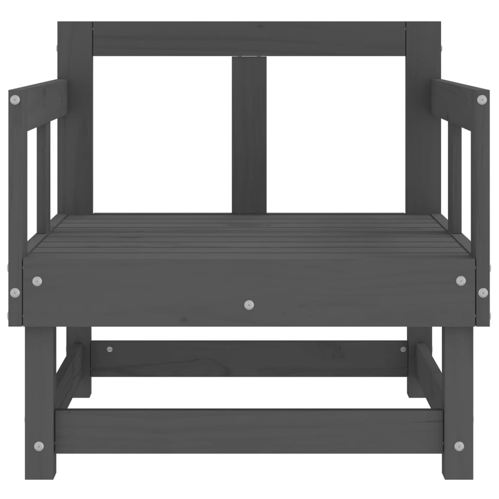 Chaises de jardin lot de 2 gris bois massif de pin