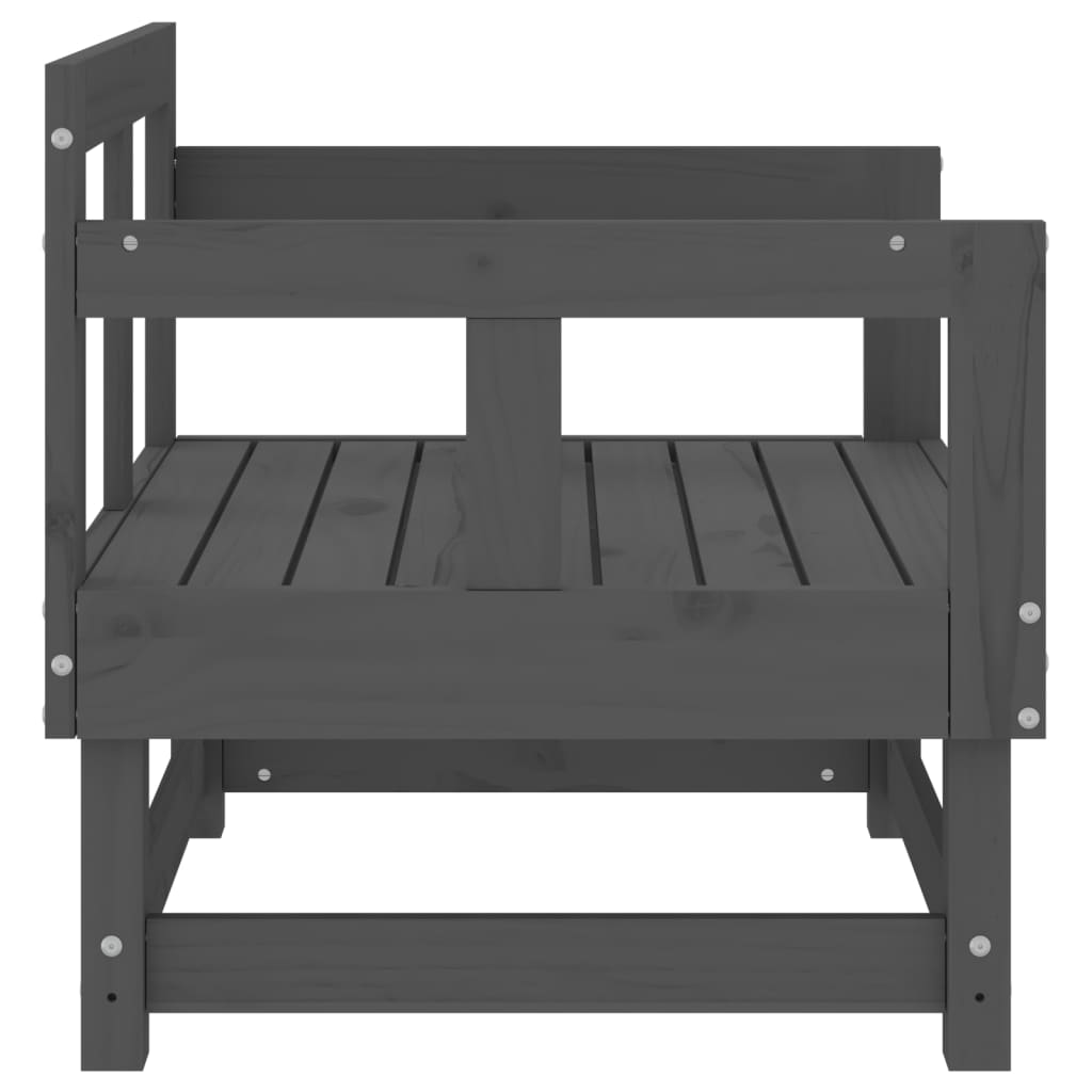 Chaises de jardin lot de 2 gris bois massif de pin