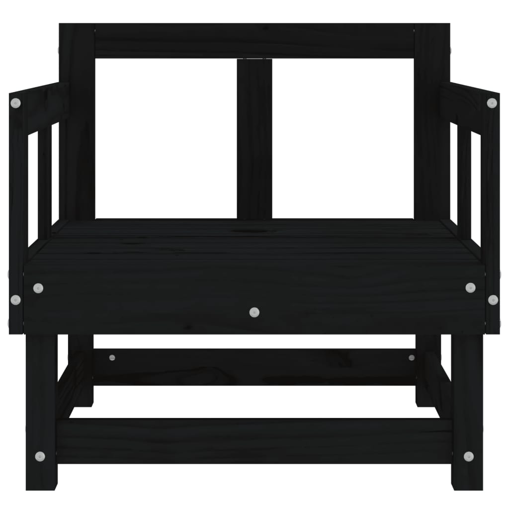 Chaises de jardin lot de 2 noir bois massif de pin