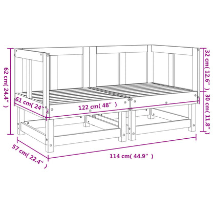 Canapés d'angle de jardin 2 pcs bois de pin massif