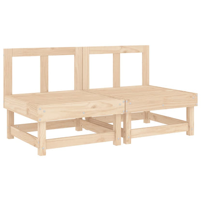 Canapés centraux de jardin 2 pcs bois de pin massif