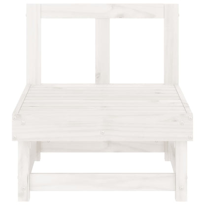 Canapés centraux de jardin 2 pcs blanc bois de pin massif