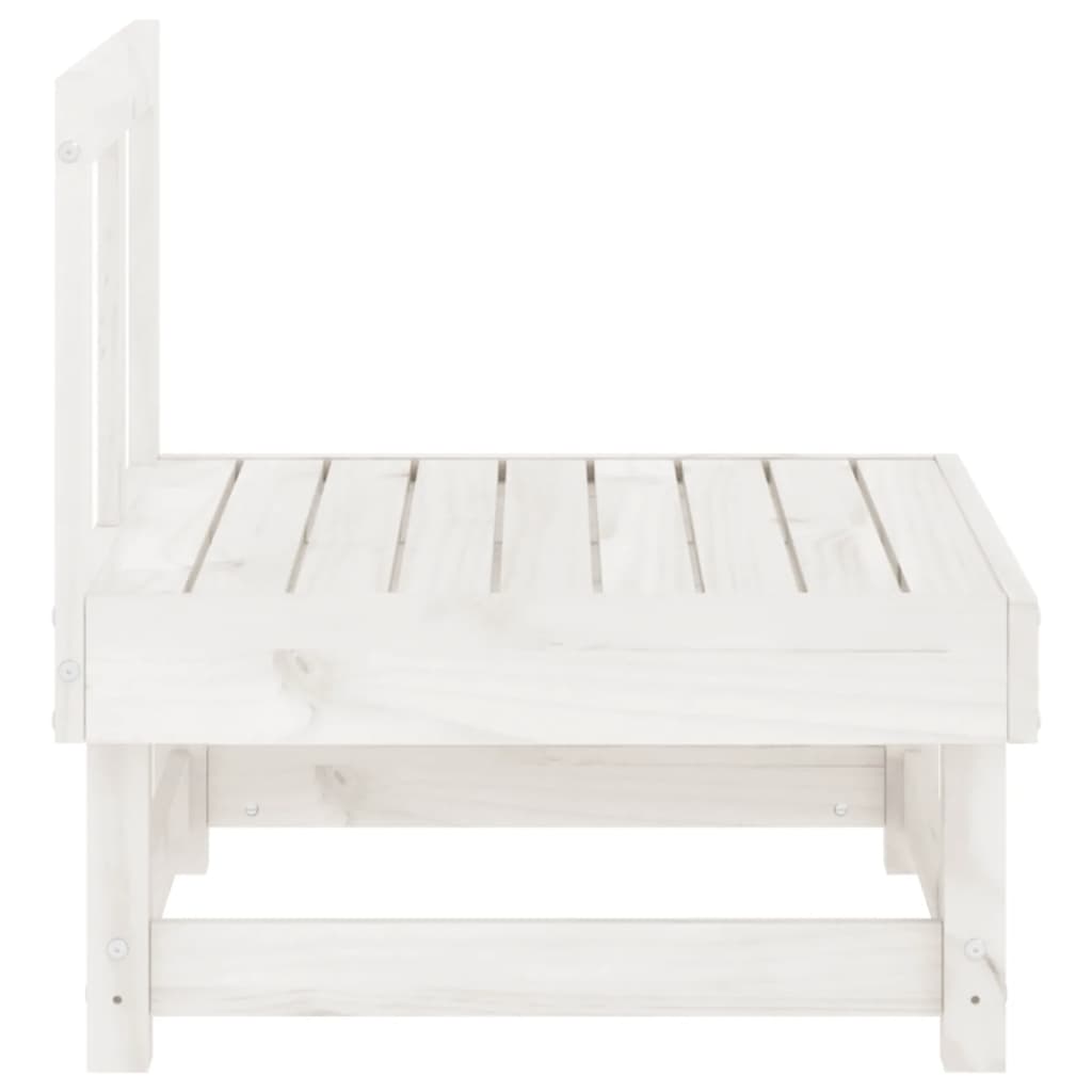 Canapés centraux de jardin 2 pcs blanc bois de pin massif