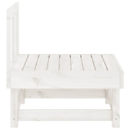 Canapés centraux de jardin 2 pcs blanc bois de pin massif