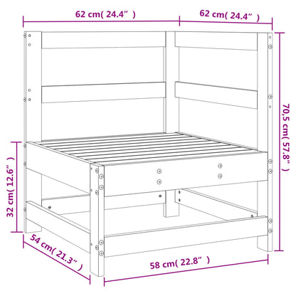 Canapé d'angle de jardin marron miel bois de pin solide