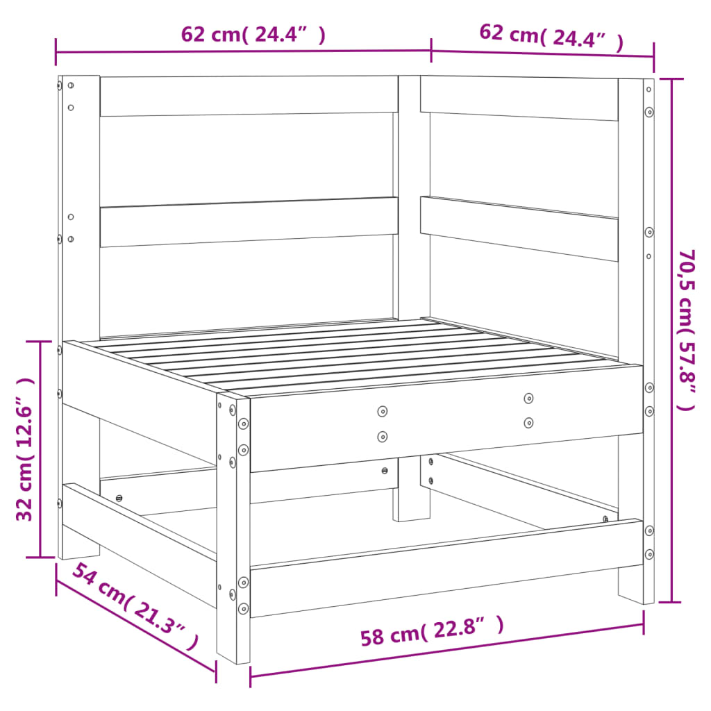 Canapé d'angle de jardin bois massif douglas