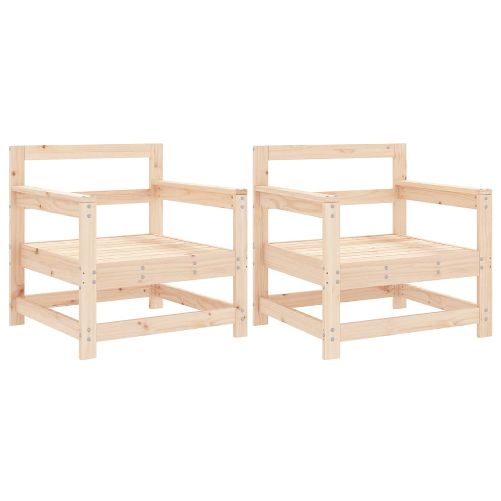 Chaises de jardin lot de 2 bois massif de pin