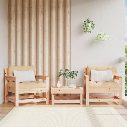 Chaises de jardin lot de 2 bois massif de pin