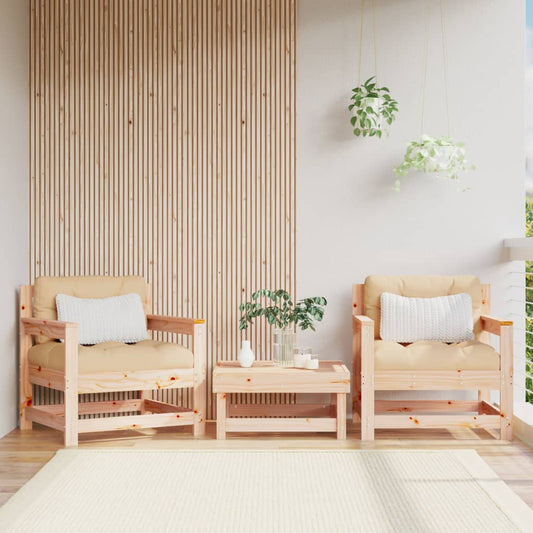 Chaises de jardin lot de 2 bois massif de pin