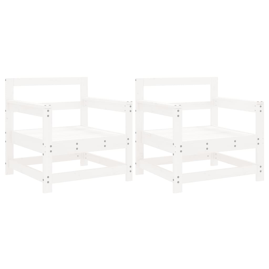 Chaises de jardin lot de 2 blanc bois massif de pin