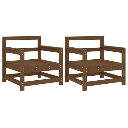 Chaises de jardin lot de 2 marron miel bois massif de pin