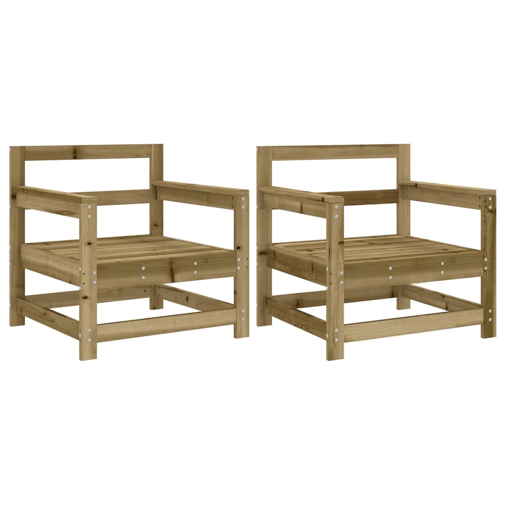 Chaises de jardin lot de 2 bois de pin imprégné