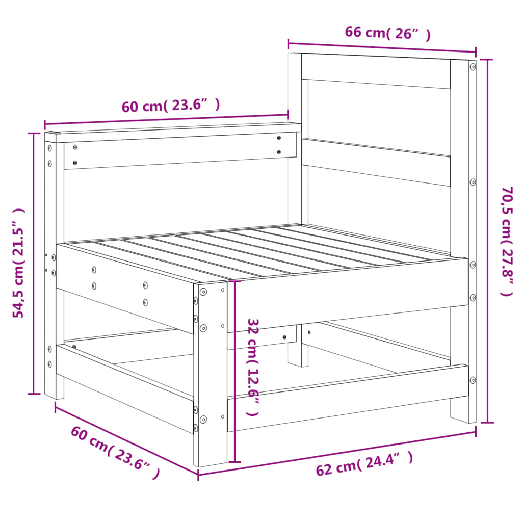 Canapé d'angle de jardin bois massif douglas