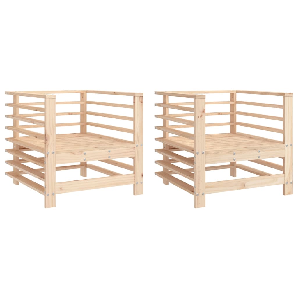 Chaises de jardin lot de 2 bois massif de pin