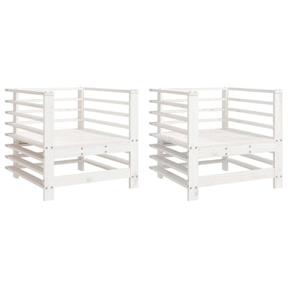 Chaises de jardin lot de 2 blanc bois massif de pin