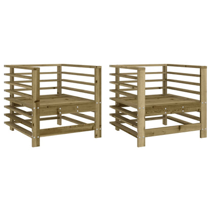 Chaises de jardin lot de 2 bois de pin imprégné