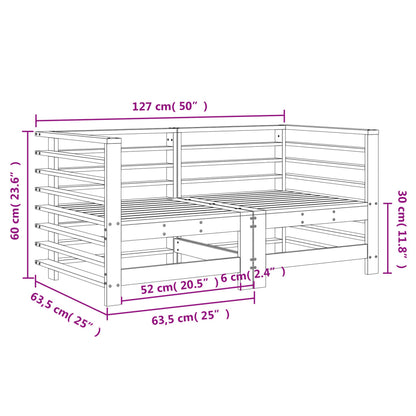 Canapés d'angle de jardin 2 pcs bois de pin massif