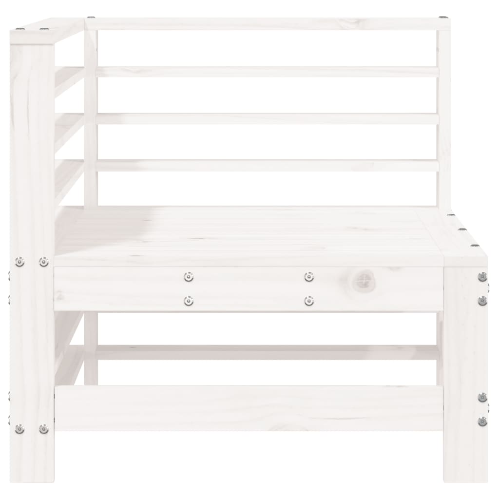 Canapés d'angle de jardin 2 pcs blanc bois de pin massif