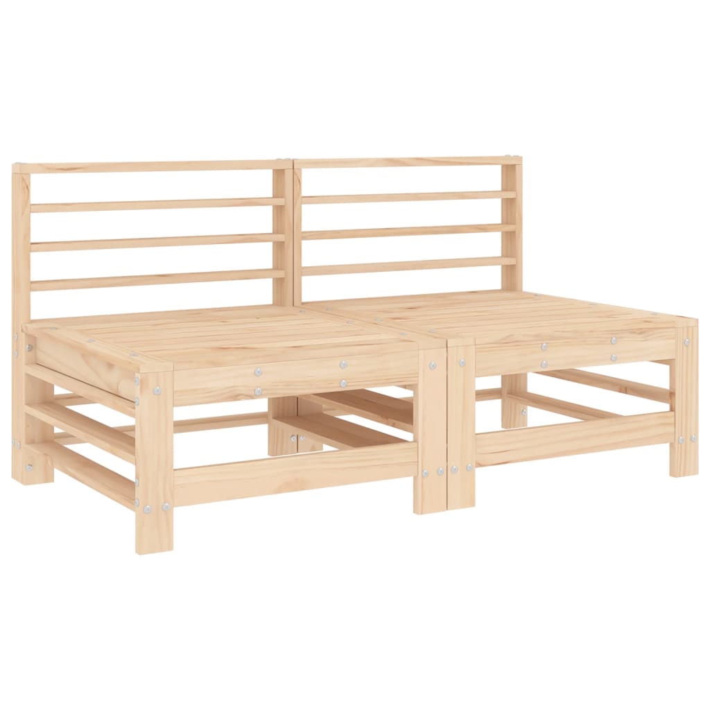 Canapés centraux de jardin 2 pcs bois de pin massif