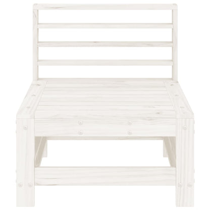 Canapés centraux de jardin 2 pcs blanc bois de pin massif