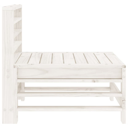 Canapés centraux de jardin 2 pcs blanc bois de pin massif