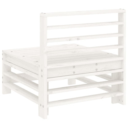 Canapés centraux de jardin 2 pcs blanc bois de pin massif