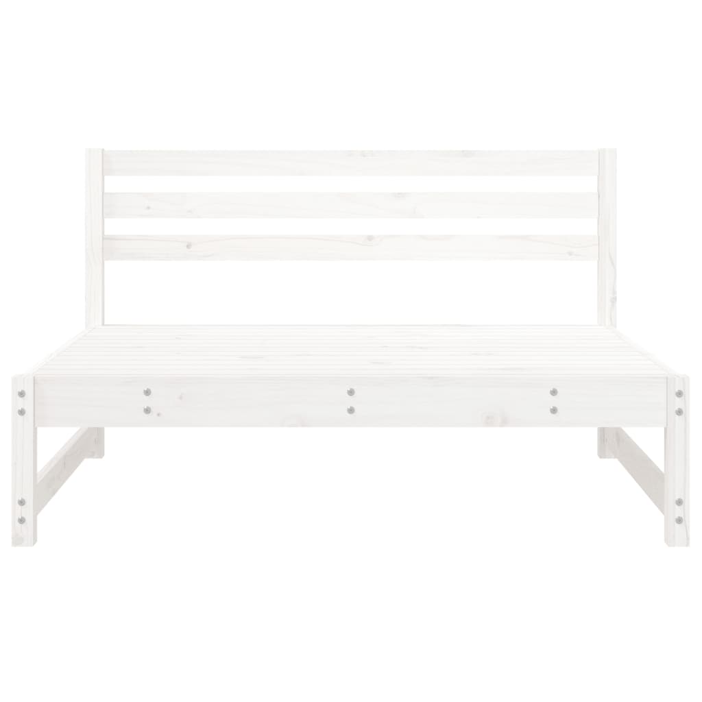 Canapés centraux de jardin 2pcs blanc 120x80 cm bois pin massif