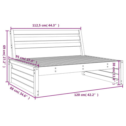 Canapé central de jardin 120x80 cm bois massif douglas