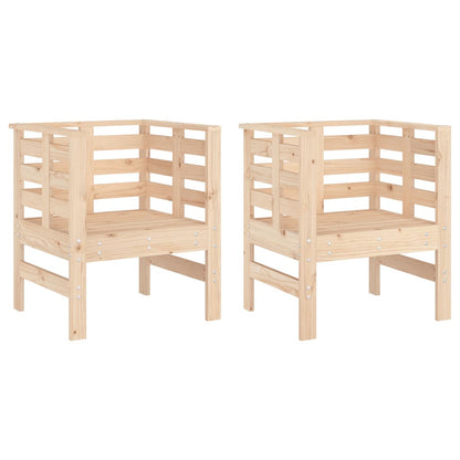 Chaises de jardin lot de 2 61,5x53x71 cm bois de pin massif