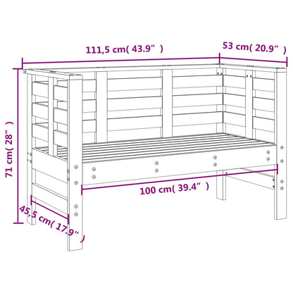 Salon de jardin 3 pcs blanc bois massif de pin