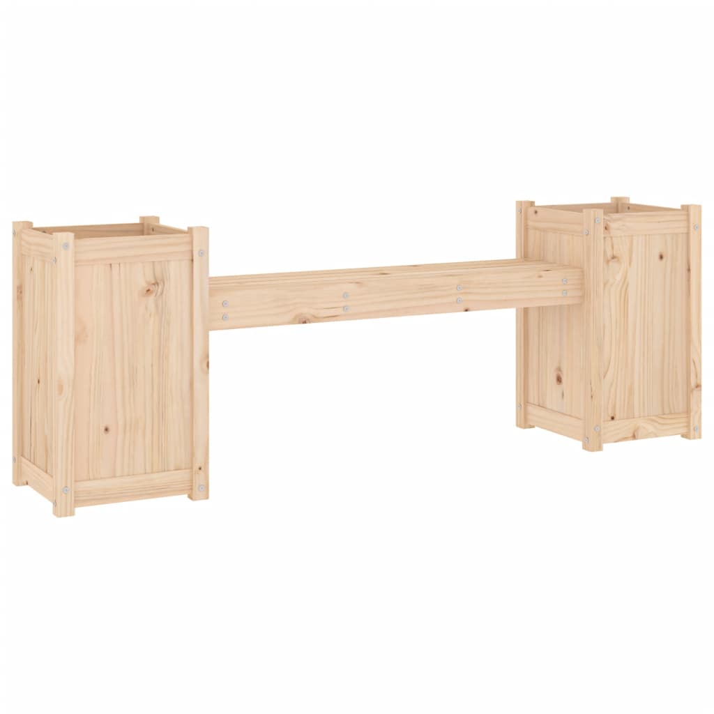 Banc avec jardinières 180x36x63 cm bois massif de pin