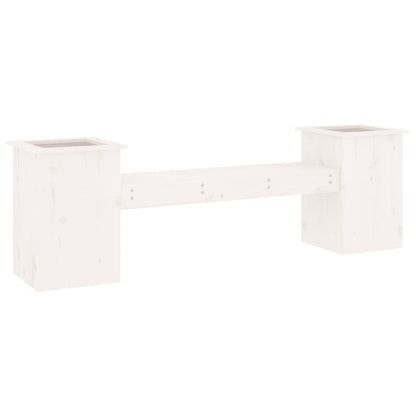 Banc avec jardinières blanc 184,5x39,5x56,5 cm bois massif pin