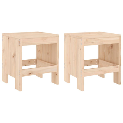 Tabourets de jardin lot de 2 40x36x45 cm bois massif de pin