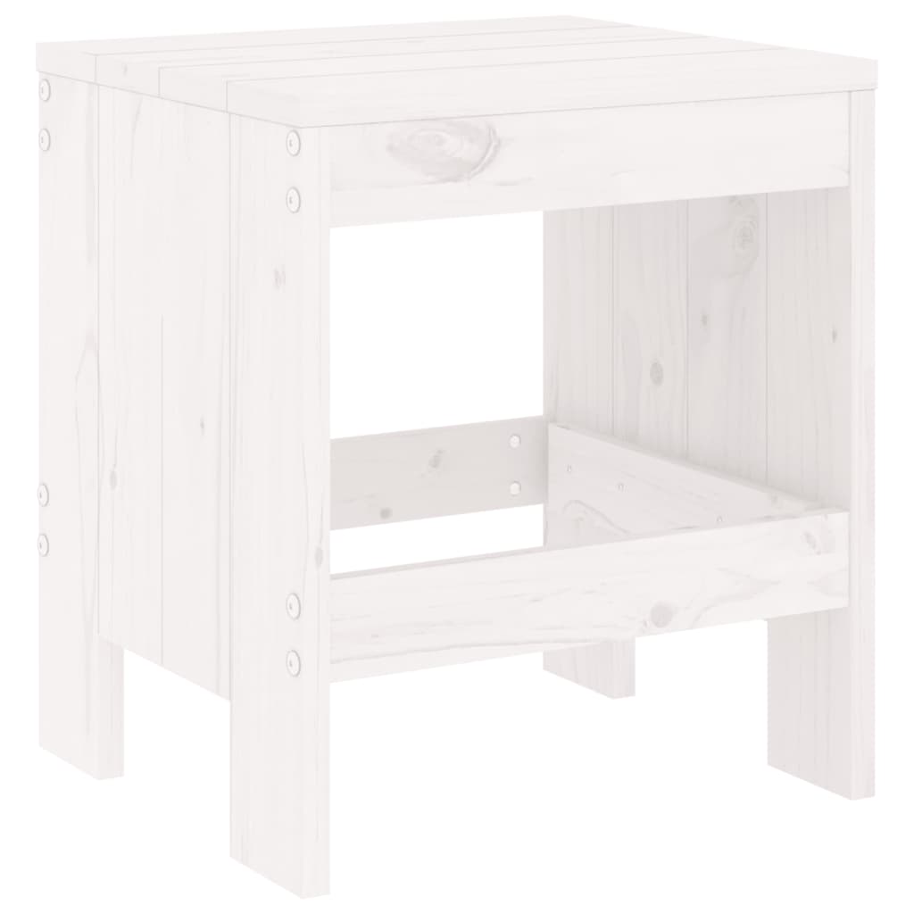 Tabourets de jardin lot de 2 blanc 40x36x45 cm bois massif pin