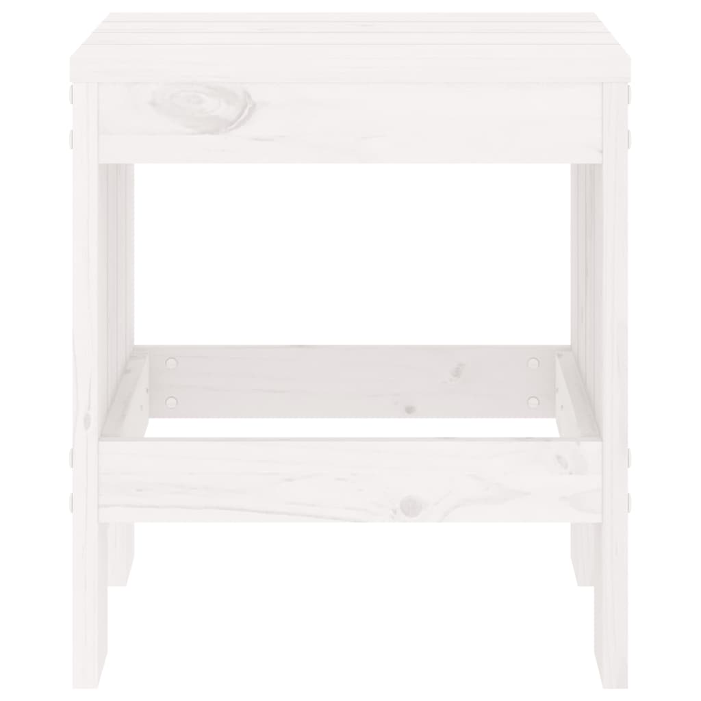 Tabourets de jardin lot de 2 blanc 40x36x45 cm bois massif pin