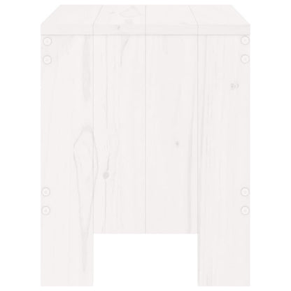 Tabourets de jardin lot de 2 blanc 40x36x45 cm bois massif pin