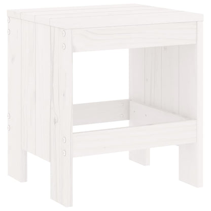 Tabourets de jardin lot de 2 blanc 40x36x45 cm bois massif pin