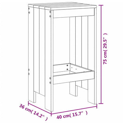 Tabourets de bar lot de 2 blanc 40x36x75 cm bois massif de pin