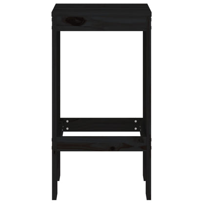 Tabourets de bar lot de 2 noir 40x36x75 cm bois massif de pin