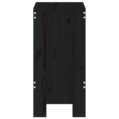 Tabourets de bar lot de 2 noir 40x36x75 cm bois massif de pin