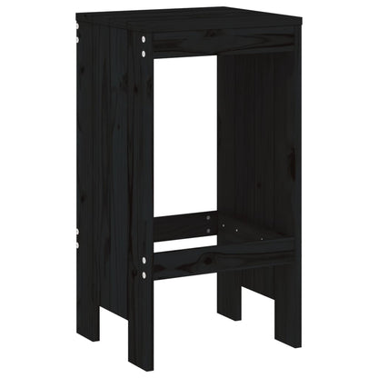 Tabourets de bar lot de 2 noir 40x36x75 cm bois massif de pin