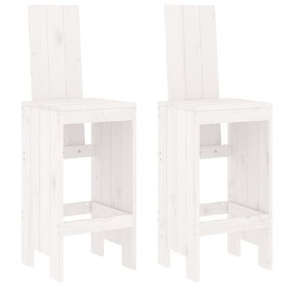 Tabourets de bar lot de 2 blanc 40x42x120 cm bois massif de pin