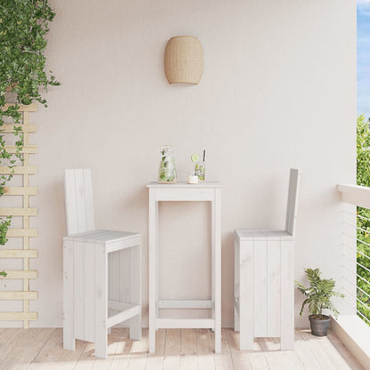 Tabourets de bar lot de 2 blanc 40x42x120 cm bois massif de pin