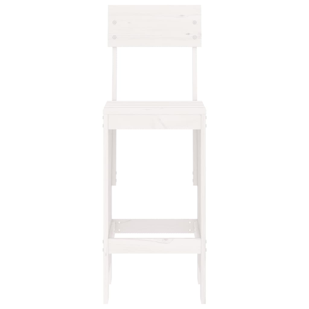 Tabourets de bar lot de 2 blanc 40x48,5x115,5cm bois massif pin