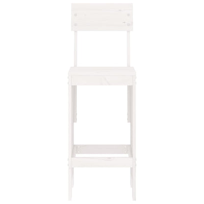 Tabourets de bar lot de 2 blanc 40x48,5x115,5cm bois massif pin